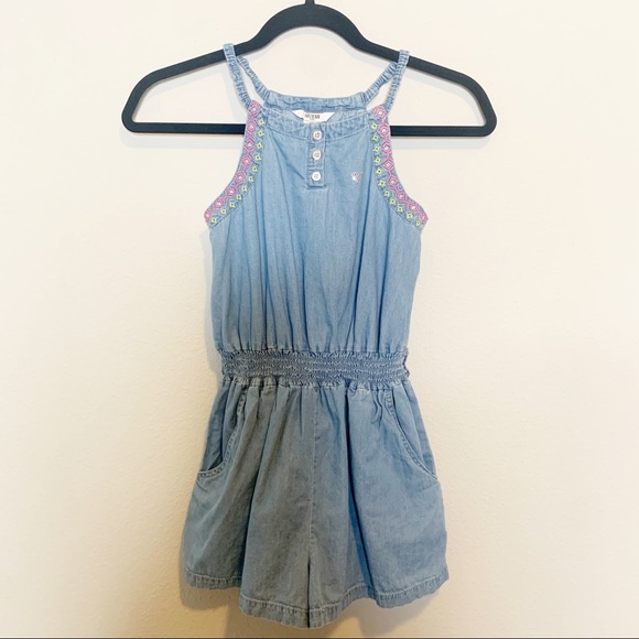 Guess Other - ⭐Guess Girls Denim Embroidered Romper